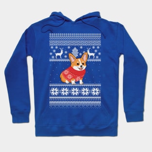 Corgi Christmas Sweater Pattern Hoodie